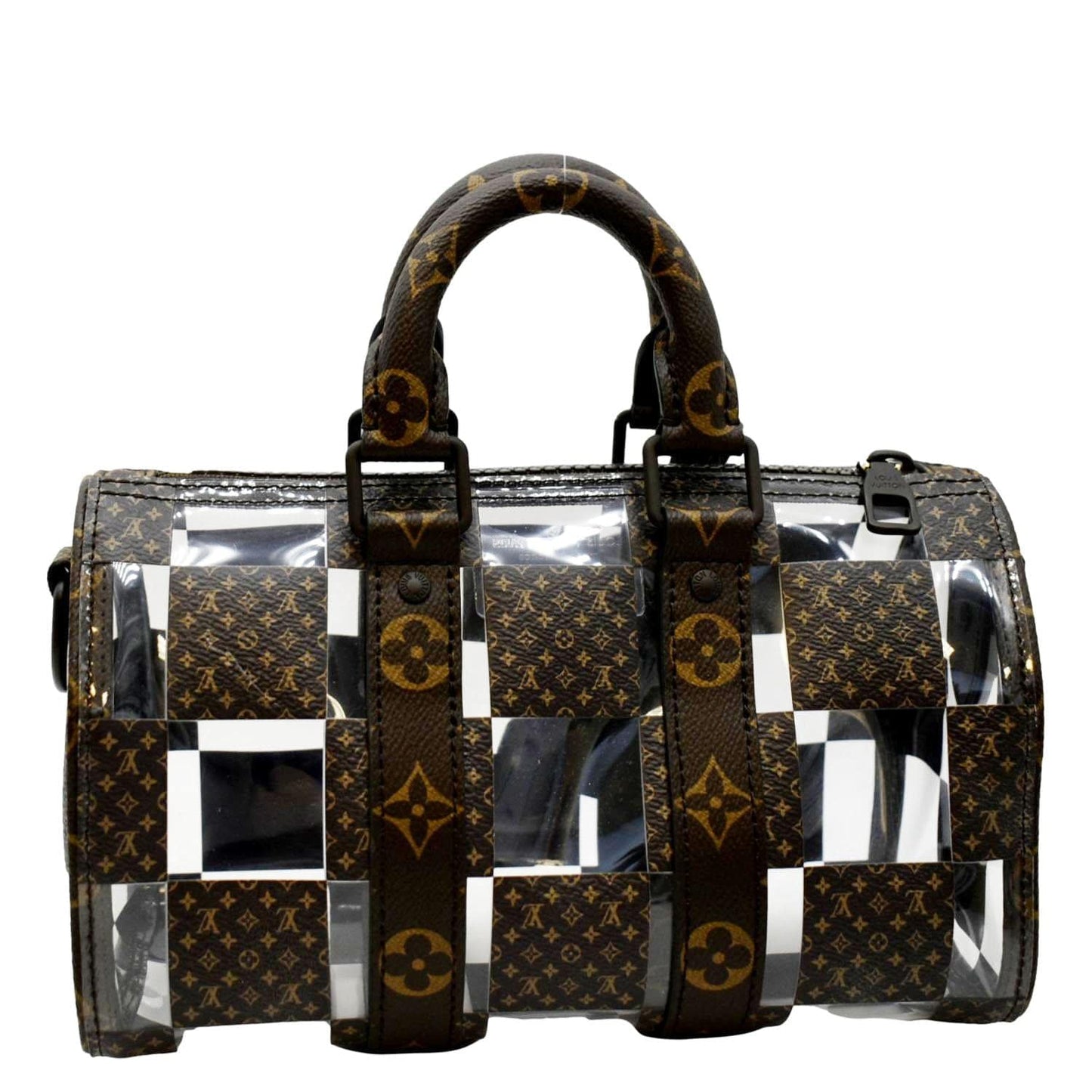 LOUIS VUITTON Chess Keepall 25 Monogram Canvas Satchel Bag Brown