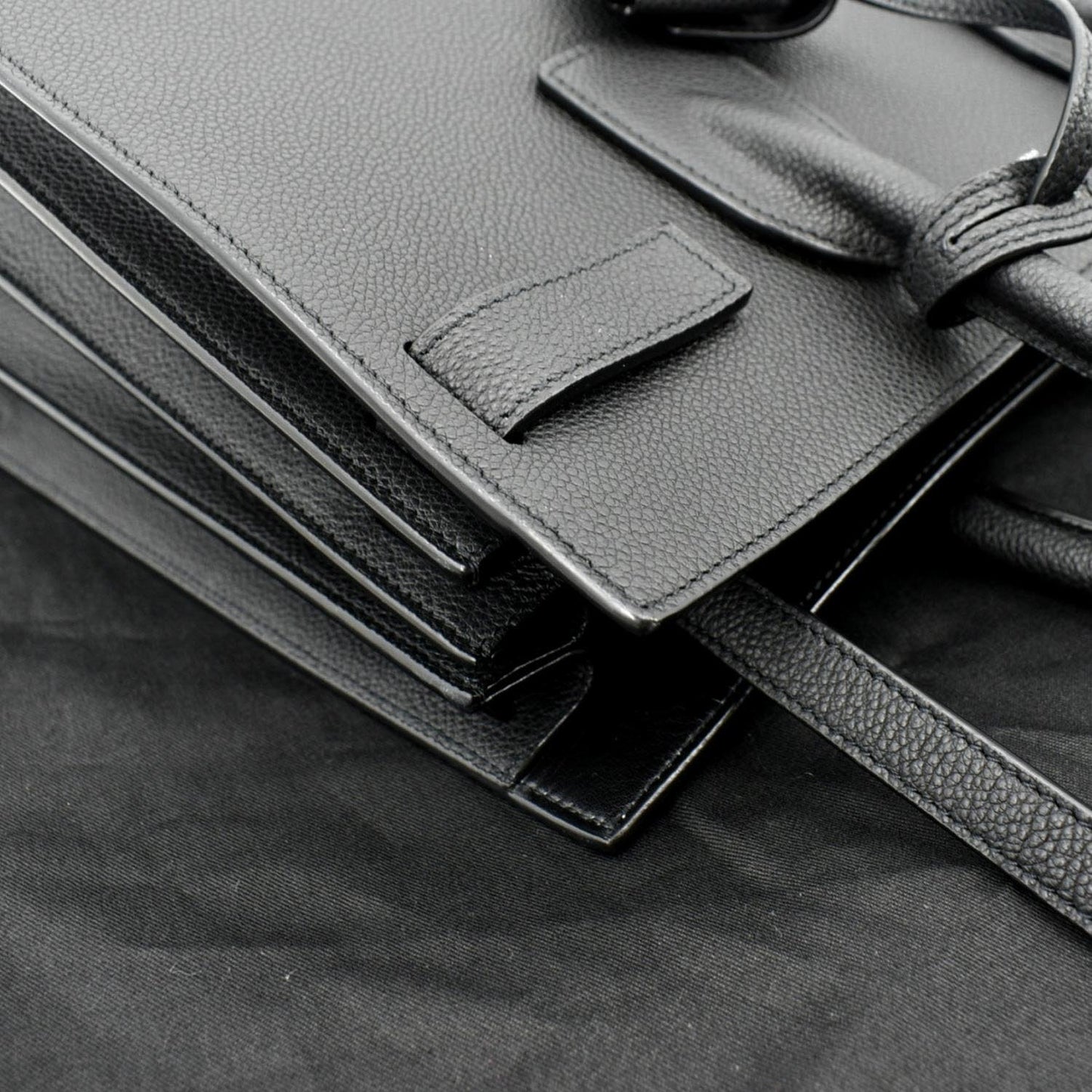 SAINT LAURENT Sac de Jour Leather Satchel Shoulder Bag Black