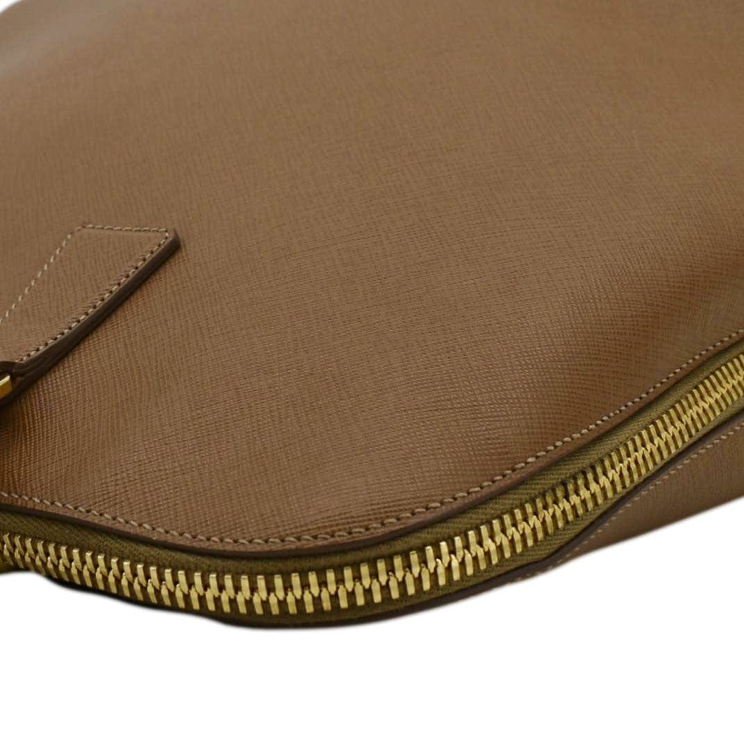 PRADA Promenade Saffiano Leather Satchel Bag Light Brown