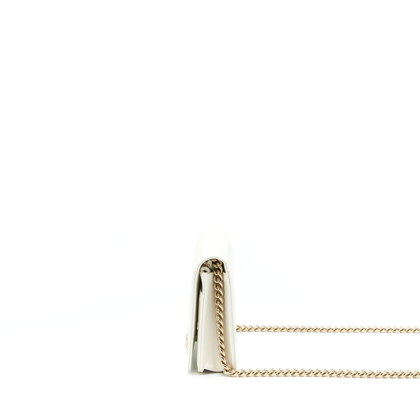 Chanel Boy Wallet On Chain Caviar White LGHW Microchip