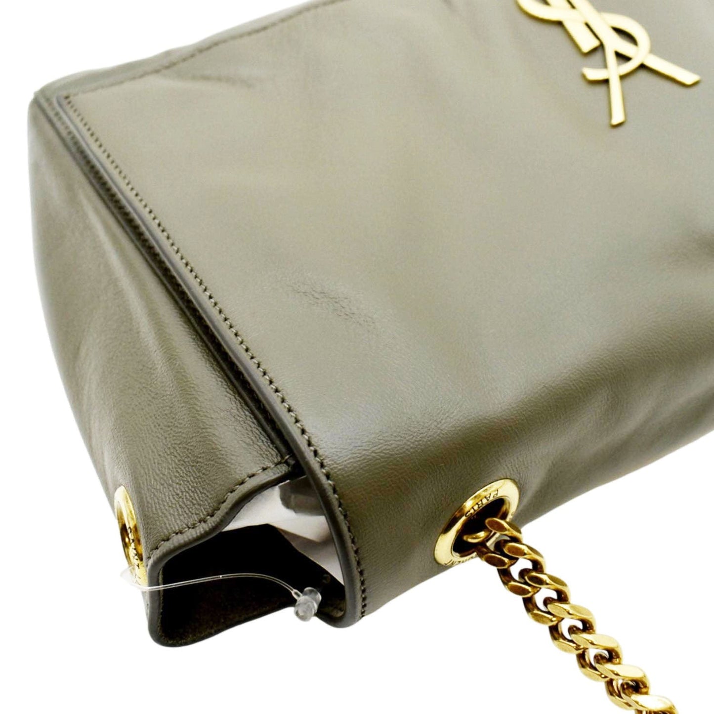SAINT LAURENT Kate Reversible Leather Crossbody Bag Green