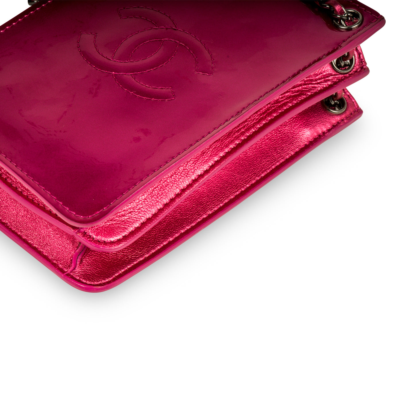Chanel Metallic Pink Phone Crossbody