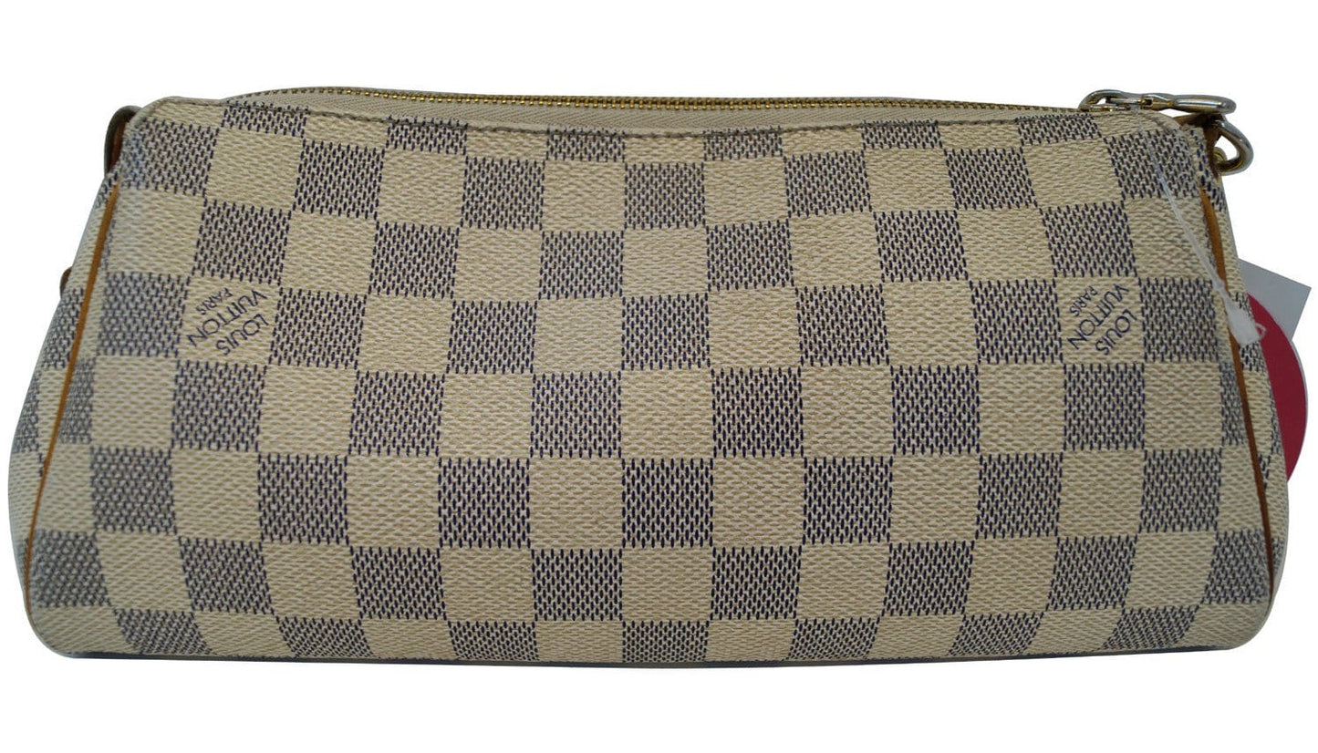 LOUIS VUITTON Damier Azur Pochette Eva Clutch Shoulder Bag