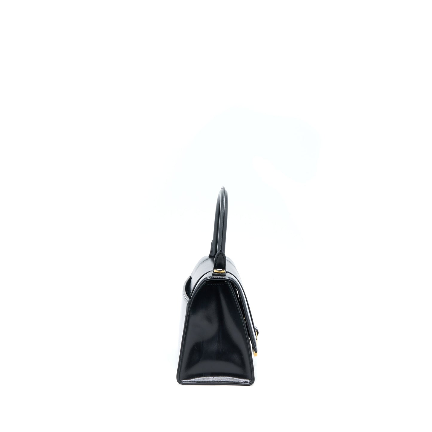 Balenciaga Hourglass Small Handbag Box Calfskin Black