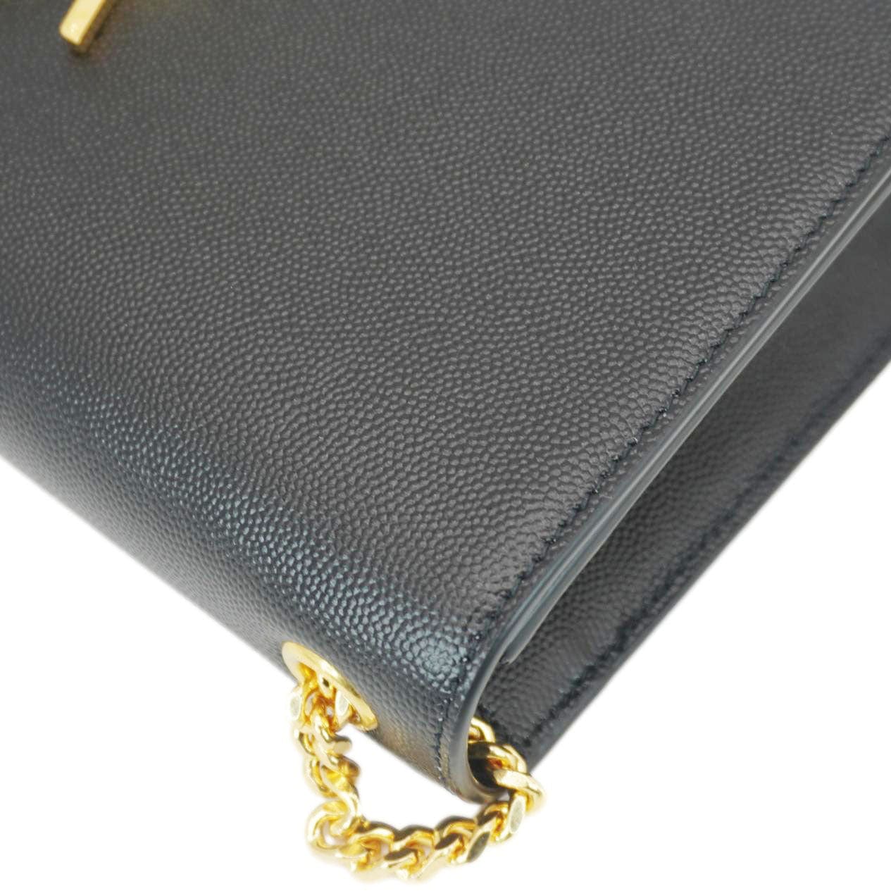SAINT LAURENT Kate Medium Grain De Poudre Leather Crossbody Bag Black