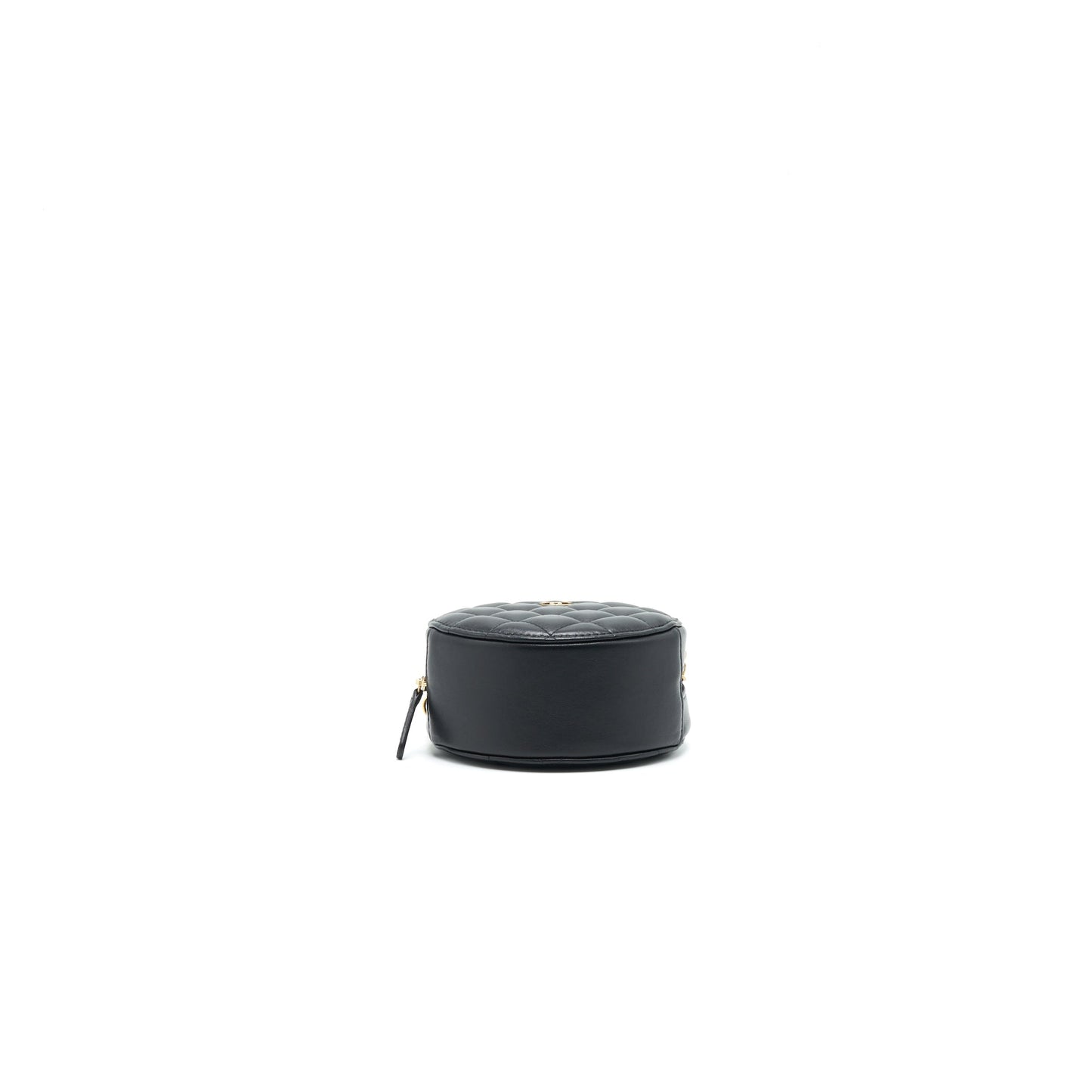 Chanel Round Clutch with Chain Black Brushed