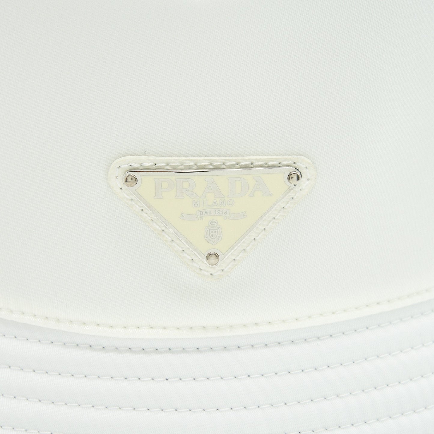 Prada Size M Nylon Bucket Hat White