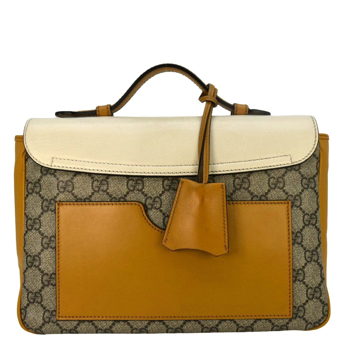 GUCCI Padlock Flap GG Canvas Shoulder Bag Beige 644527