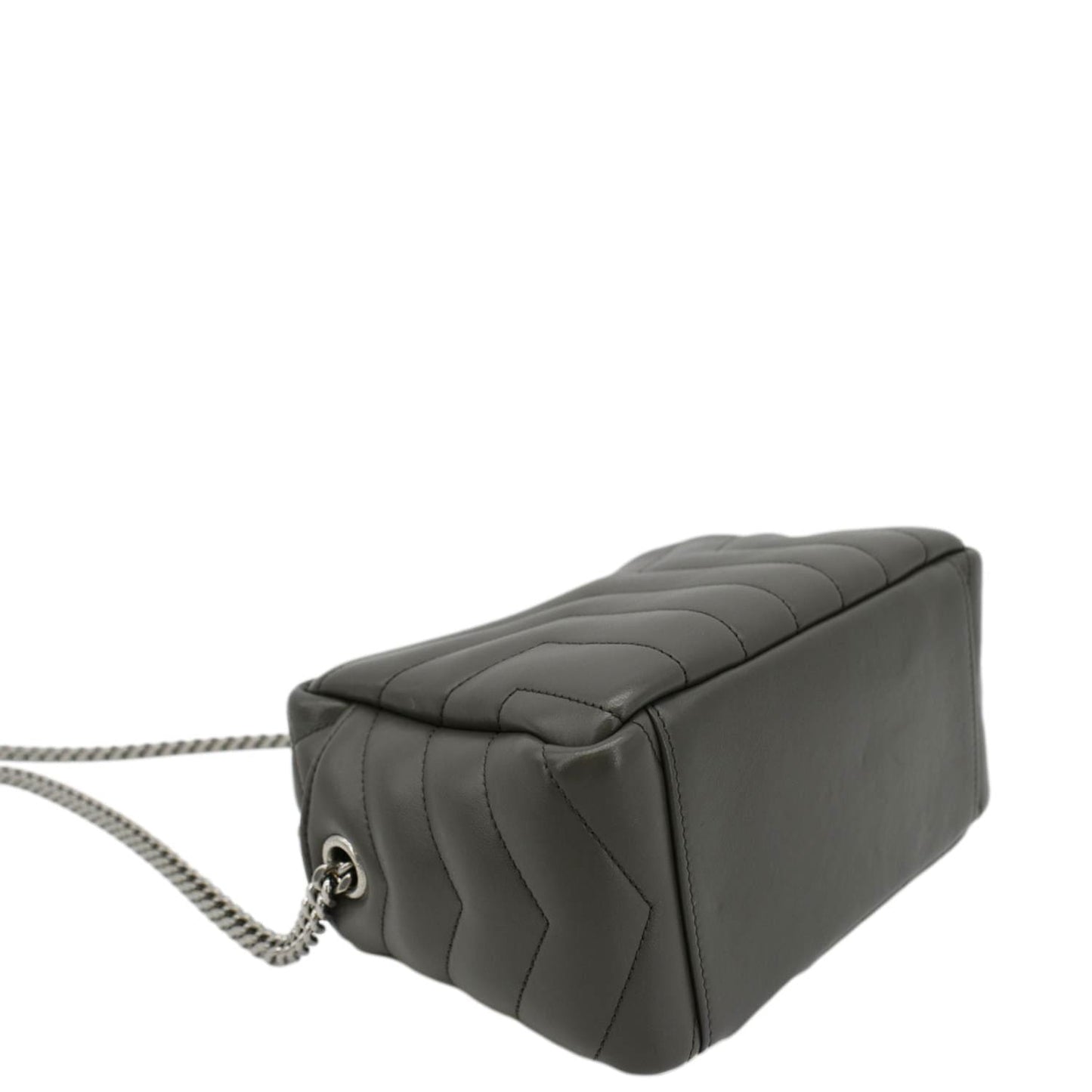SAINT LAURENT LouLou Bowling Small Quilted Monogram Crossbody Bag Dark Grey