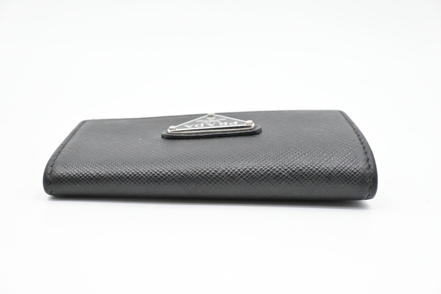 Prada 4 Key Case in Black Saffiano Leather