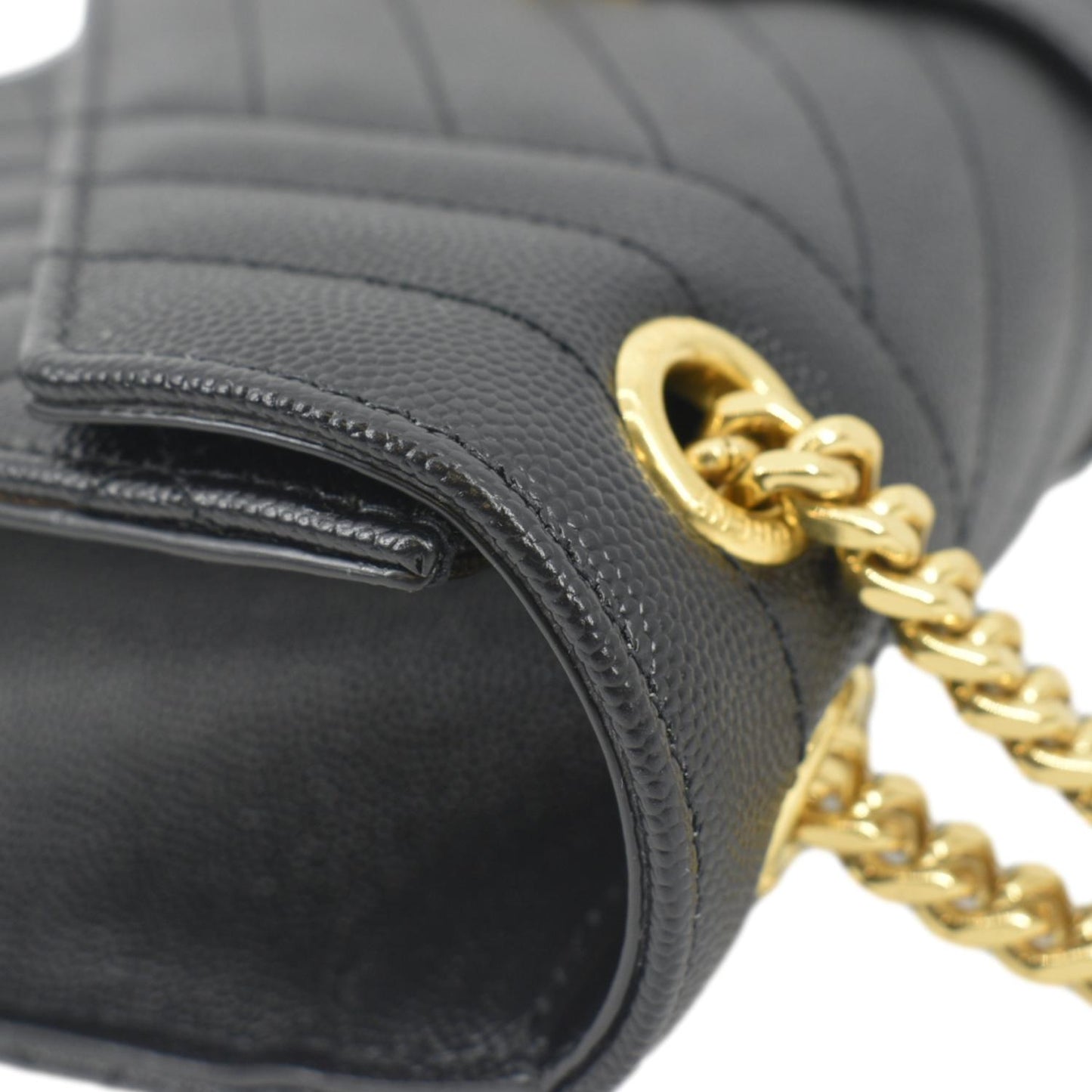 SAINT LAURENT Small Envelope Matelassé Leather Shoulder Bag Black