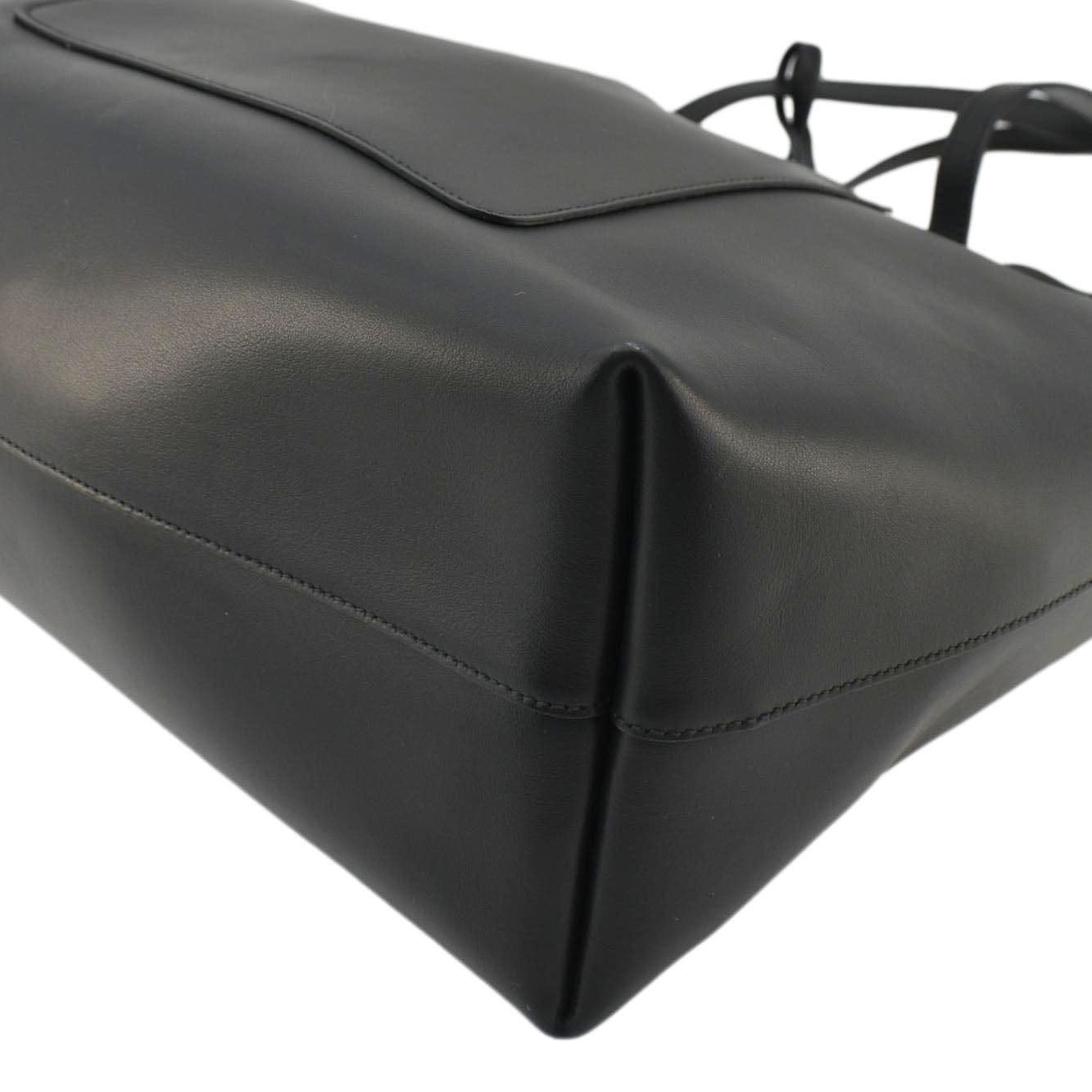 PRADA City Large Calf Leather Shopping Tote Shoulder Bag Black