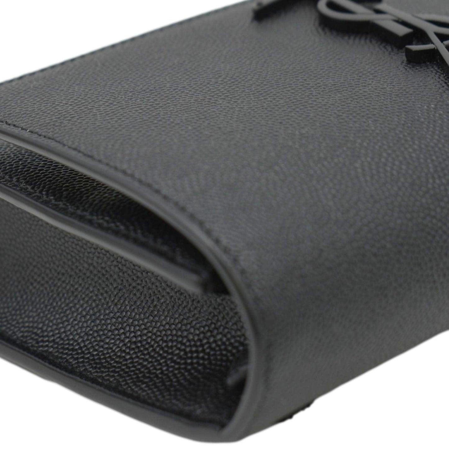 SAINT LAURENT Kate Monogram Grain De Poudre Belt Bag Black