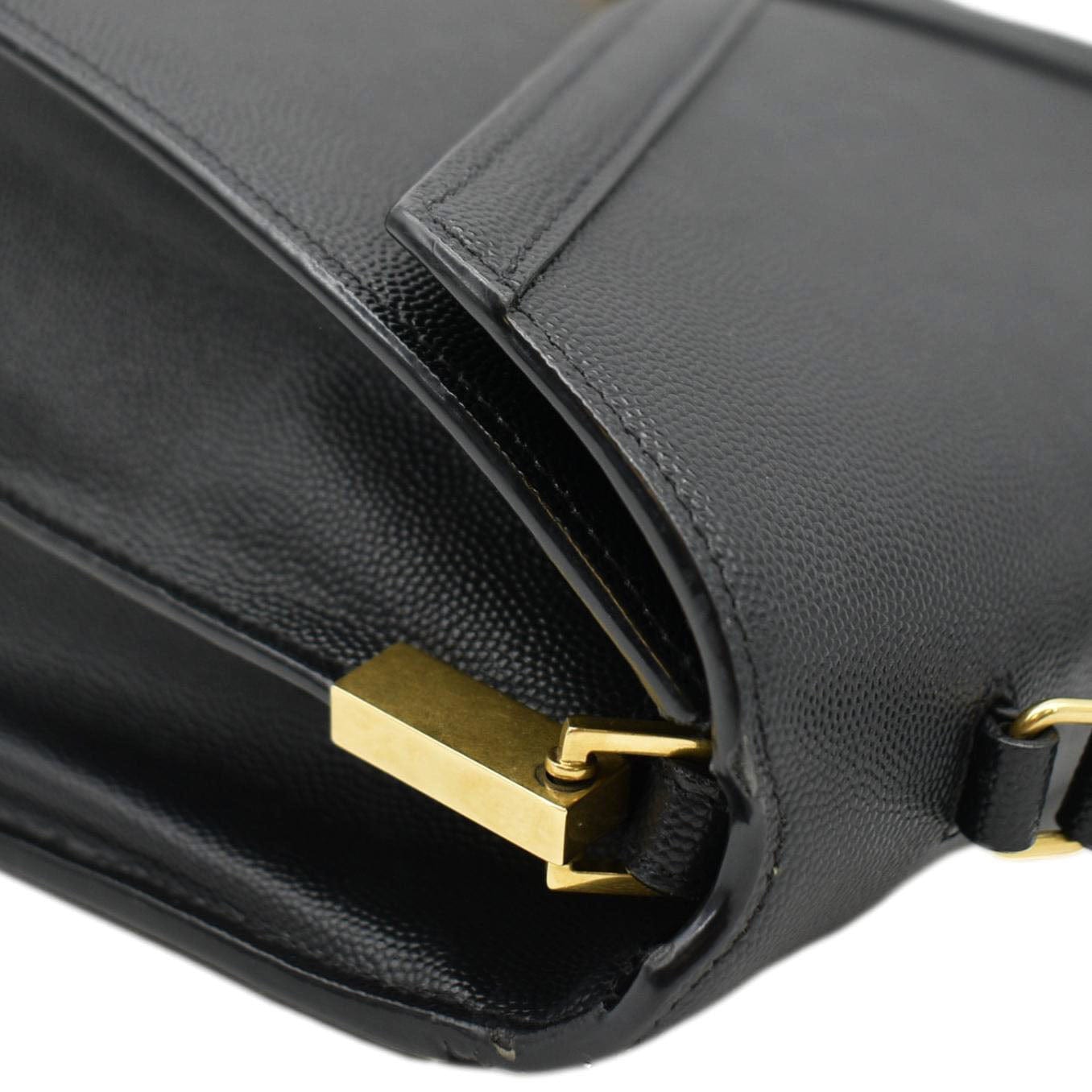 SAINT LAURENT Cassandra Top Handle Leather Shoulder Bag Black