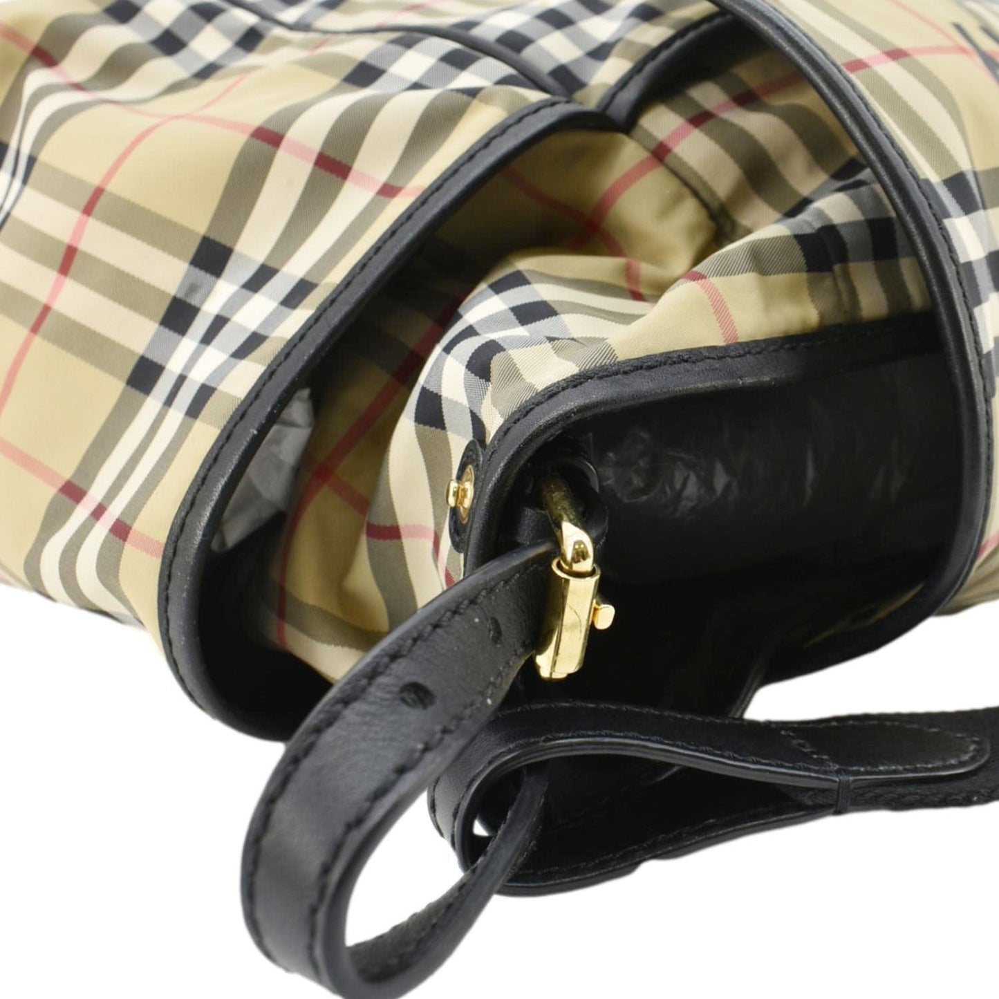 Burberry Check Flap Nylon Diaper Bag Beige