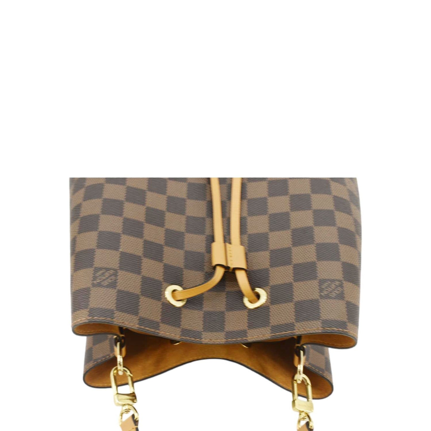 LOUIS VUITTON Neonoe MM Damier Ebene Shoulder Bag Safran