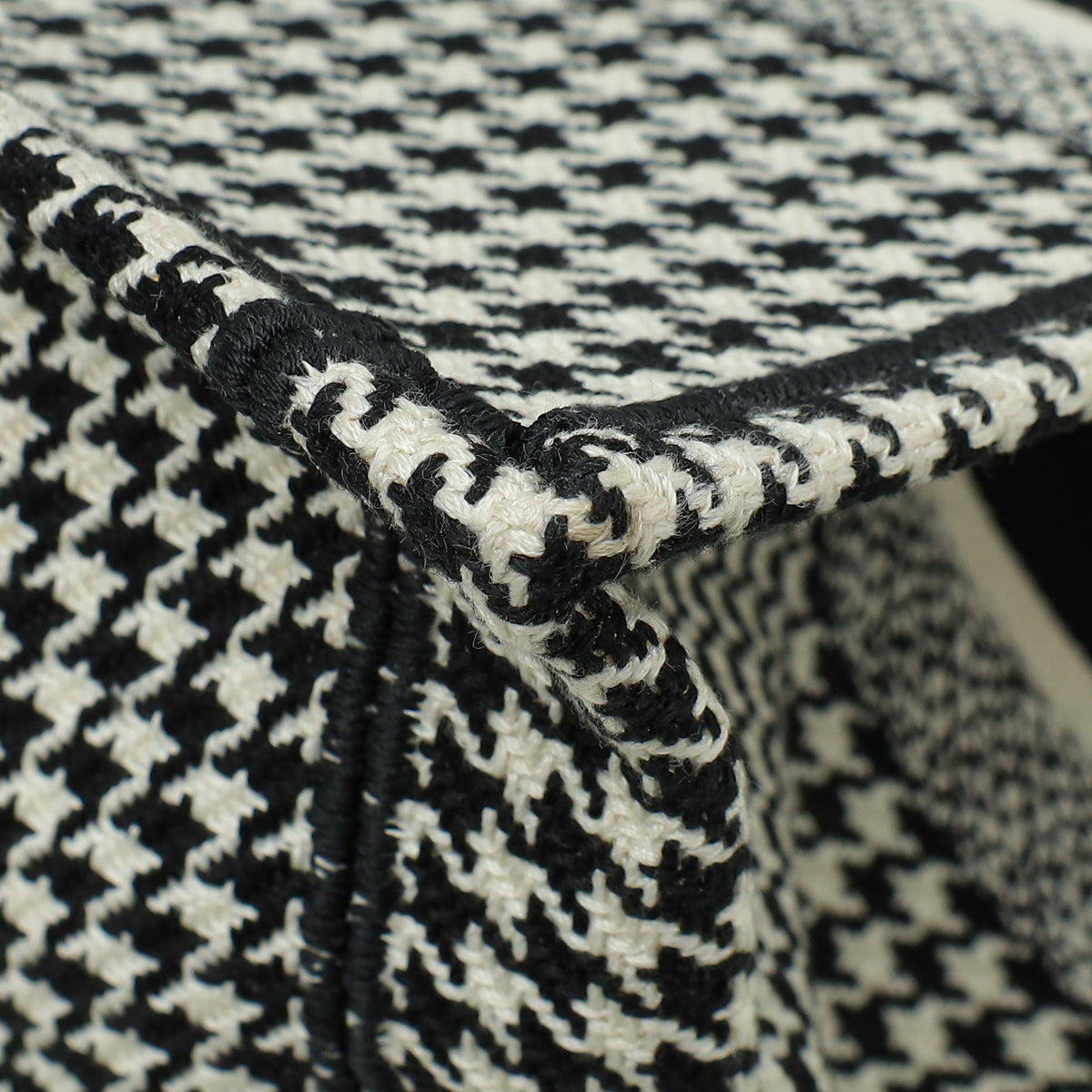 Christian Dior Bicolor Houndstooth Embroidery Book Tote Medium Bag W/ "Habibti"