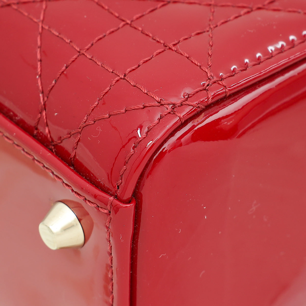 Christian Dior Red Mini Chain Lady Dior Bag