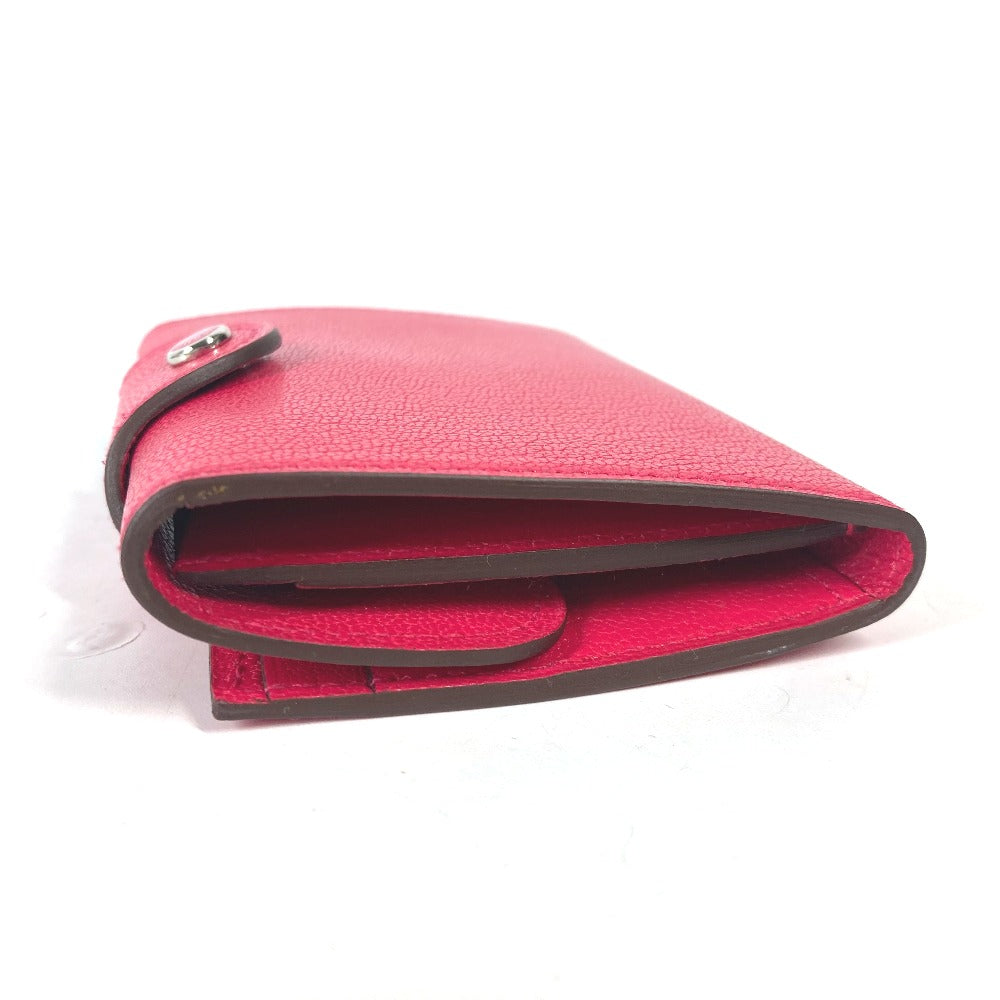 HERMES Folded wallet Shave pink Serie illiard compact Women