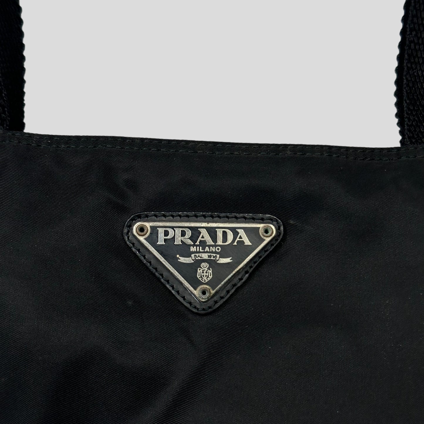 Prada Milano 90s Black Nylon Tote Bag