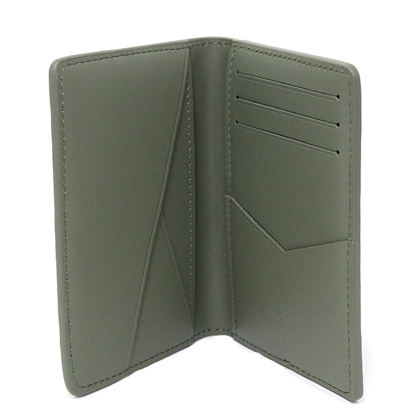 LOUIS VUITTON Card Case leather Khaki green Organizer De Poch mens