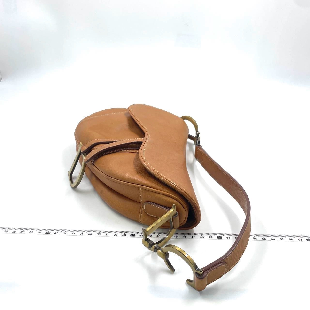 Dior Saddle Tan Brown Calfskin Leather Gold Hardware Shoulder Bag