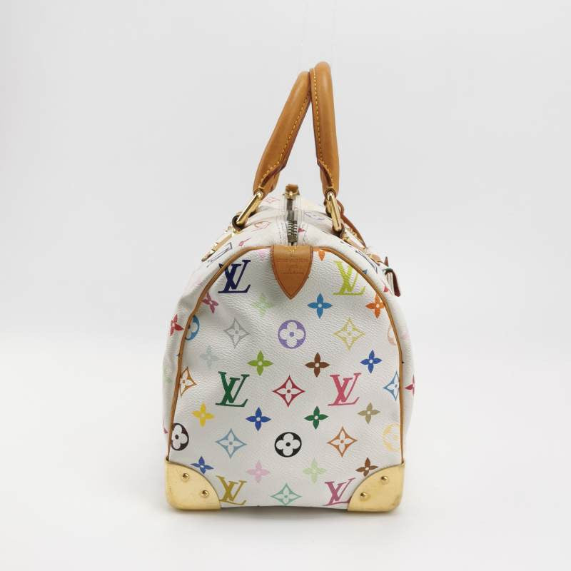 Louis Vuitton x Takashi Murakami Speedy 30 Lock White Multicolor