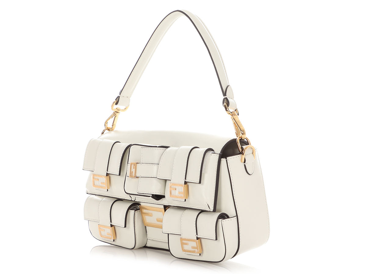 Fendi Gray Floral Embroidered Petite Peekaboo ISeeU