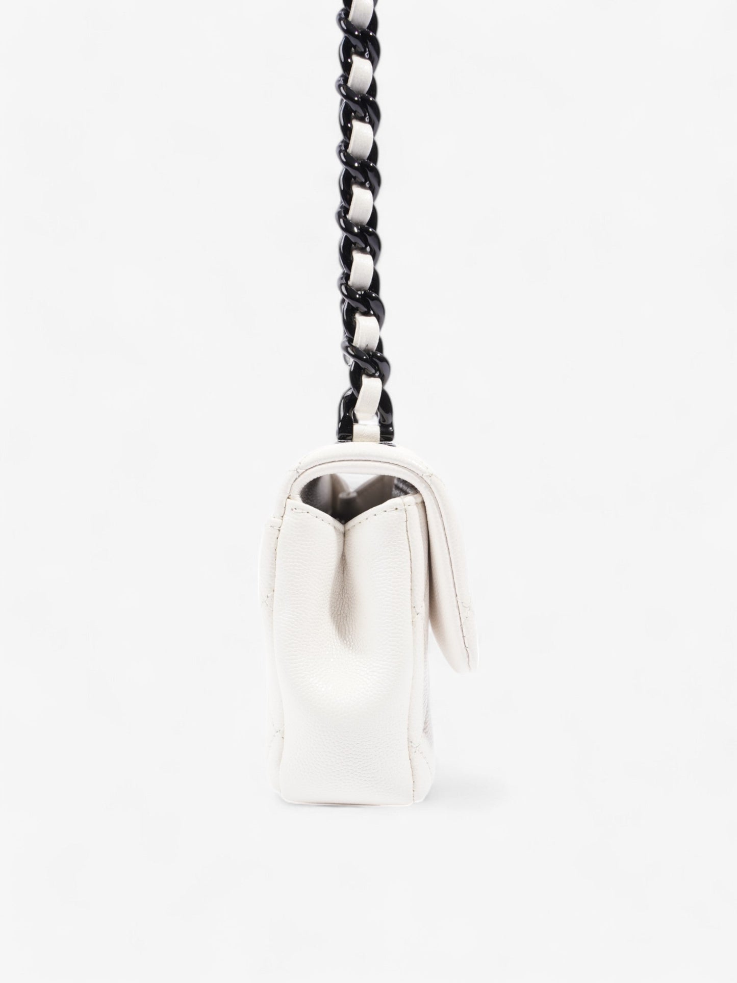 Chanel My Everything Flap White / Black Caviar Leather Small