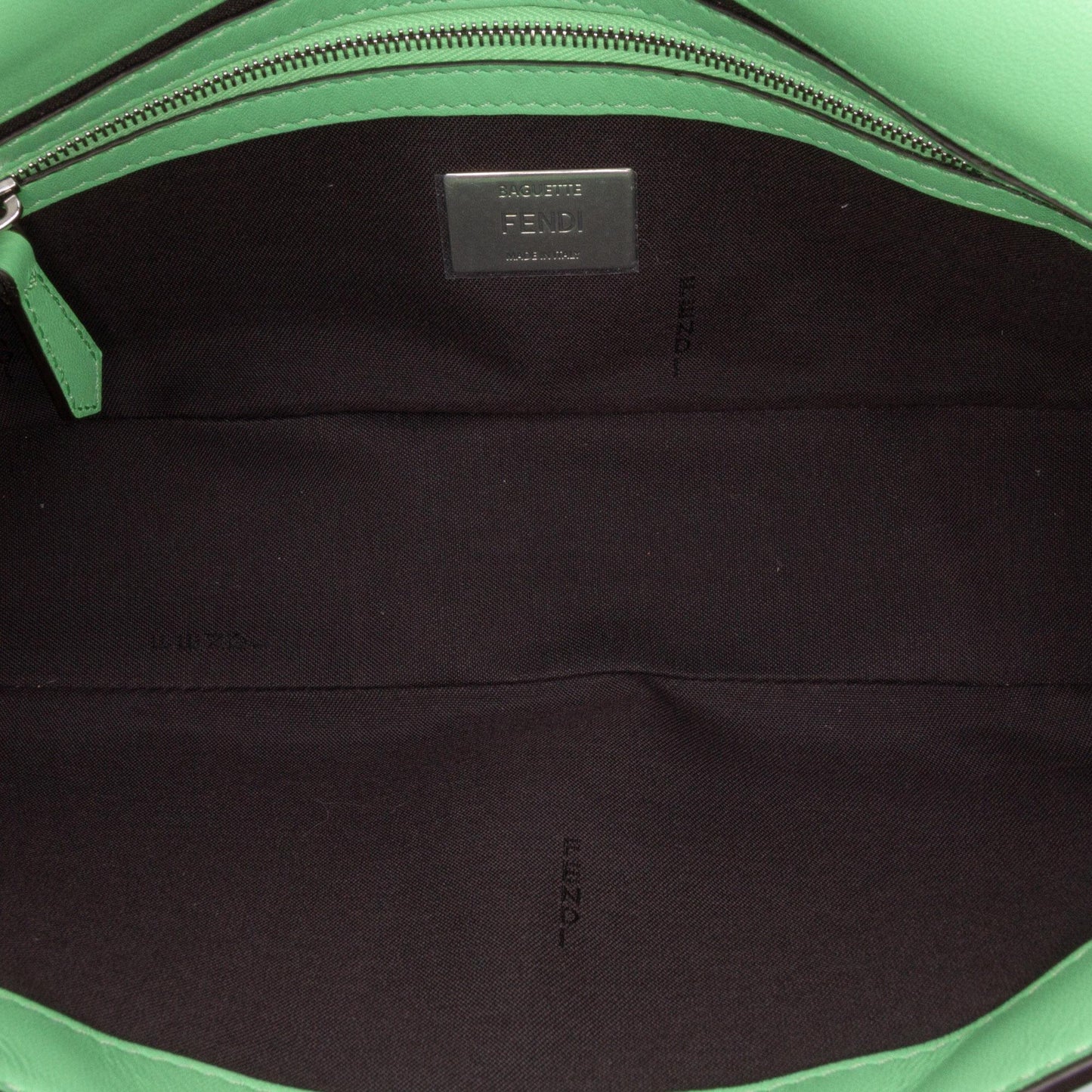 Fendi Zucca Embossed Leather Baguette Satchel