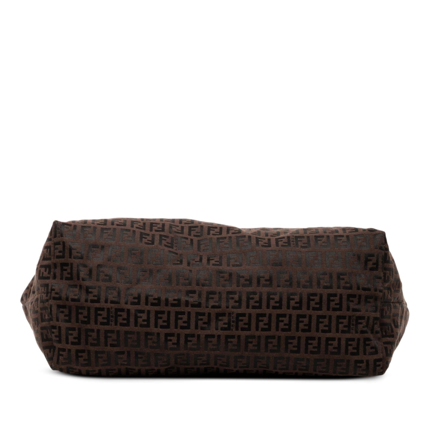 Fendi Zucca Embroidered Canvas Baguette Satchel