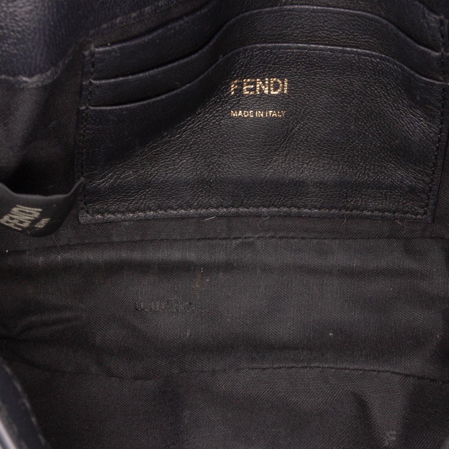 Fendi Leather Crystal Fab Crossbody