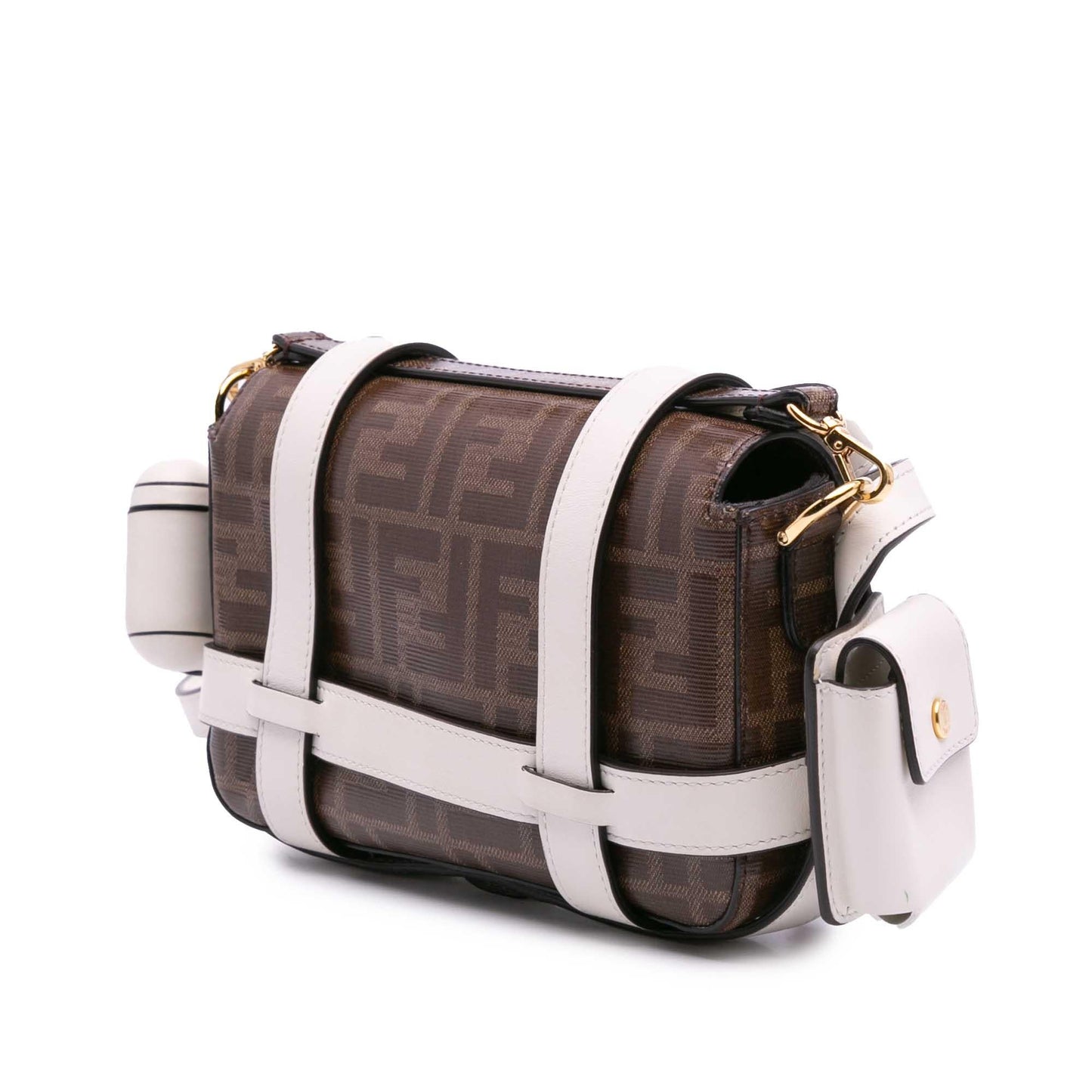 Fendi Zucca Embroidered Canvas Baguette Satchel