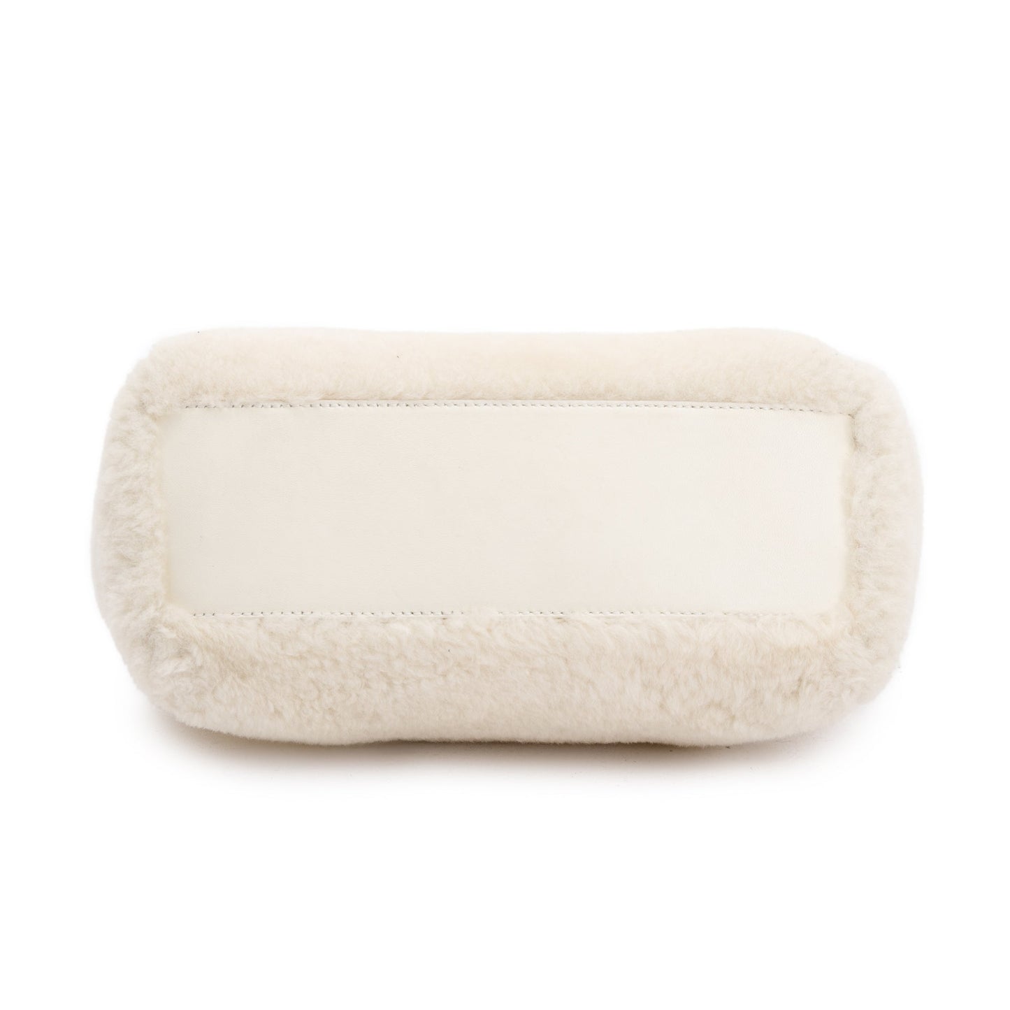 Fendi White Shearling Mini Peekaboo Handle Bag