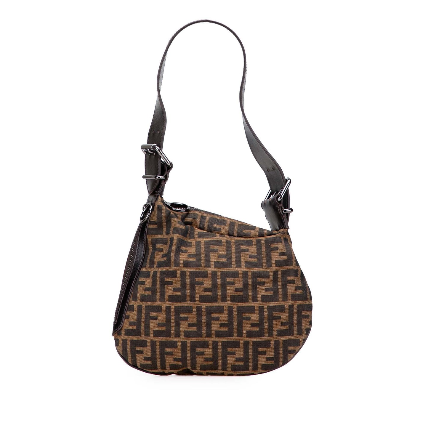 Fendi Zucca Canvas Oyster Shoulder Bag