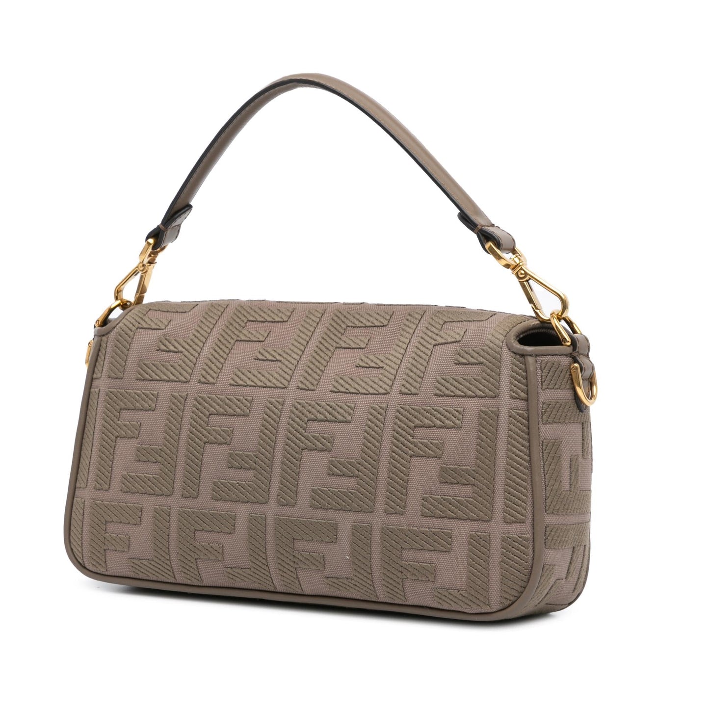 Fendi Large Zucca Embossed Leather Baguette Satchel (SHG-jLAnxb)