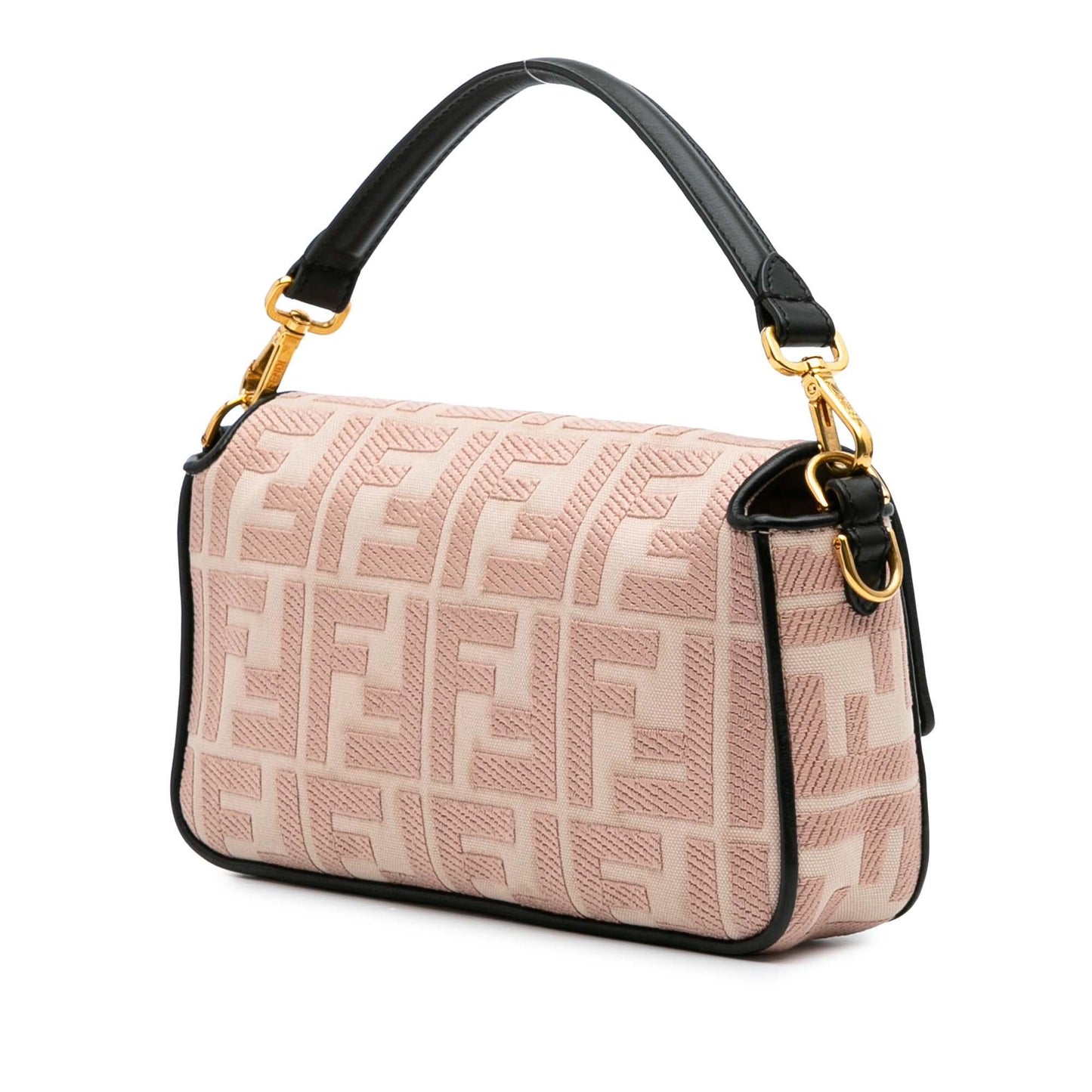 Fendi Mini Zucca Embossed Leather Baguette Satchel