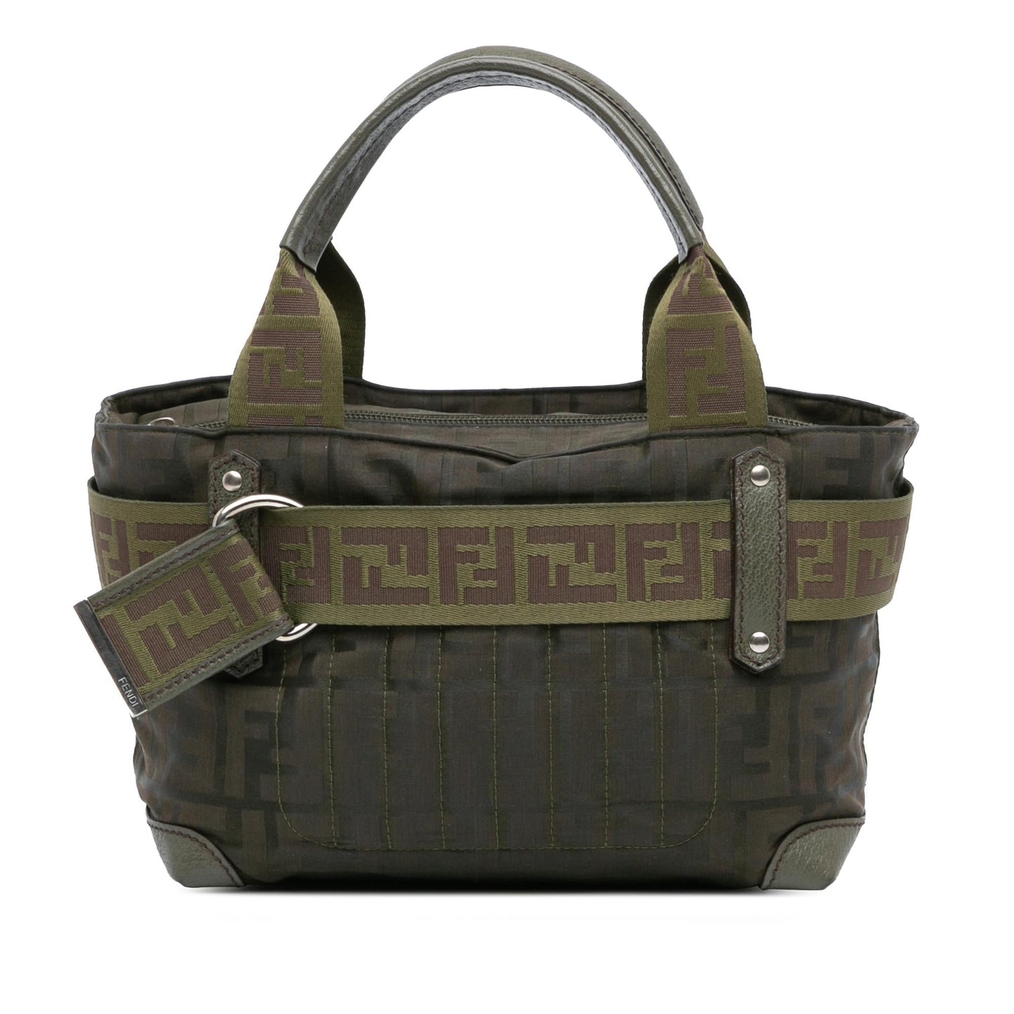 Fendi Zucca Nylon Zip Code Handbag