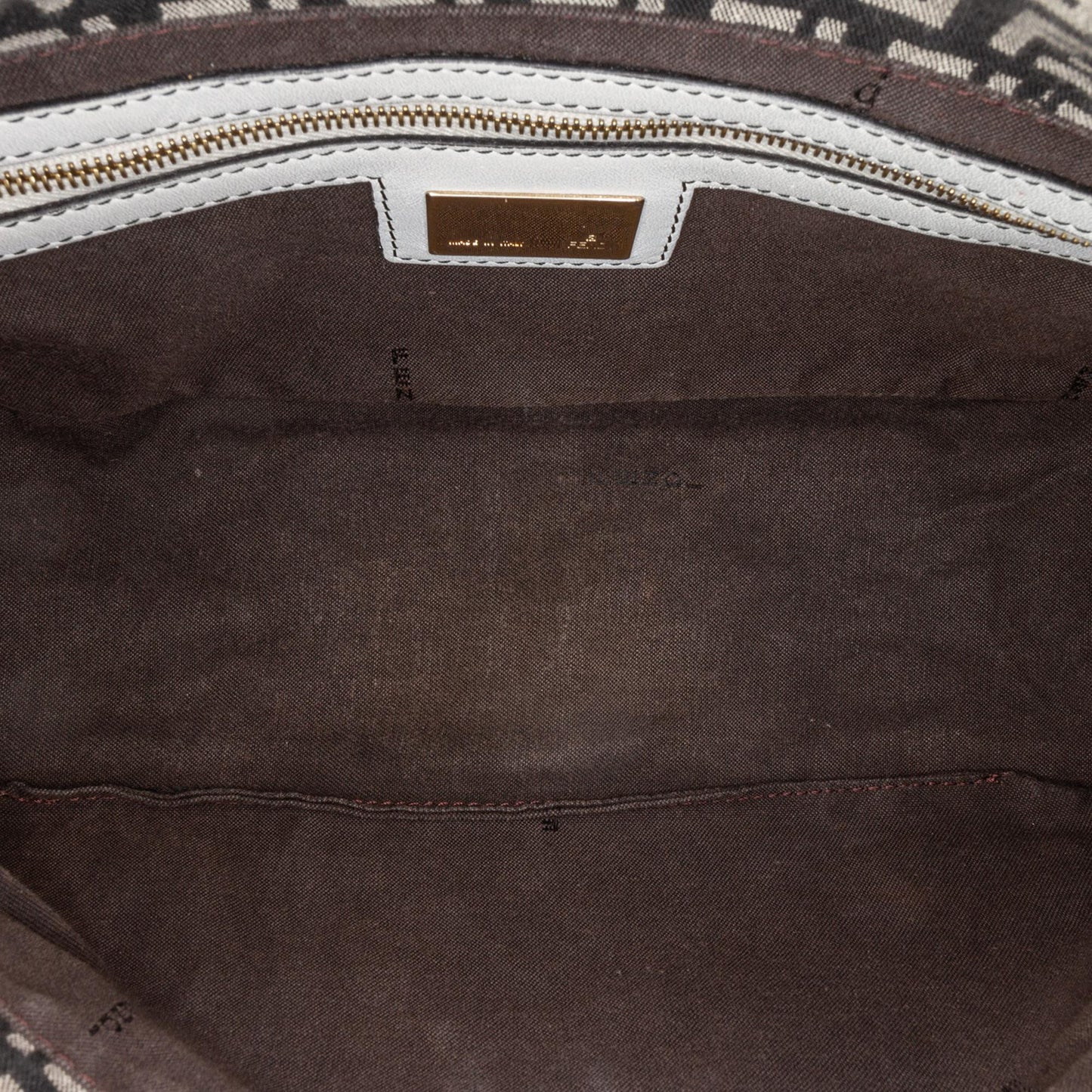 Fendi Zucchino Canvas Double Flap Shoulder Bag