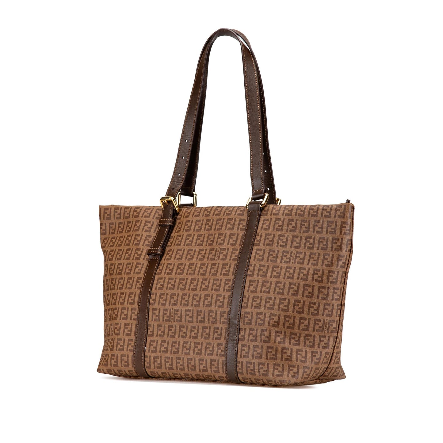 Fendi Bicolor Leather Chain Midi Baguette