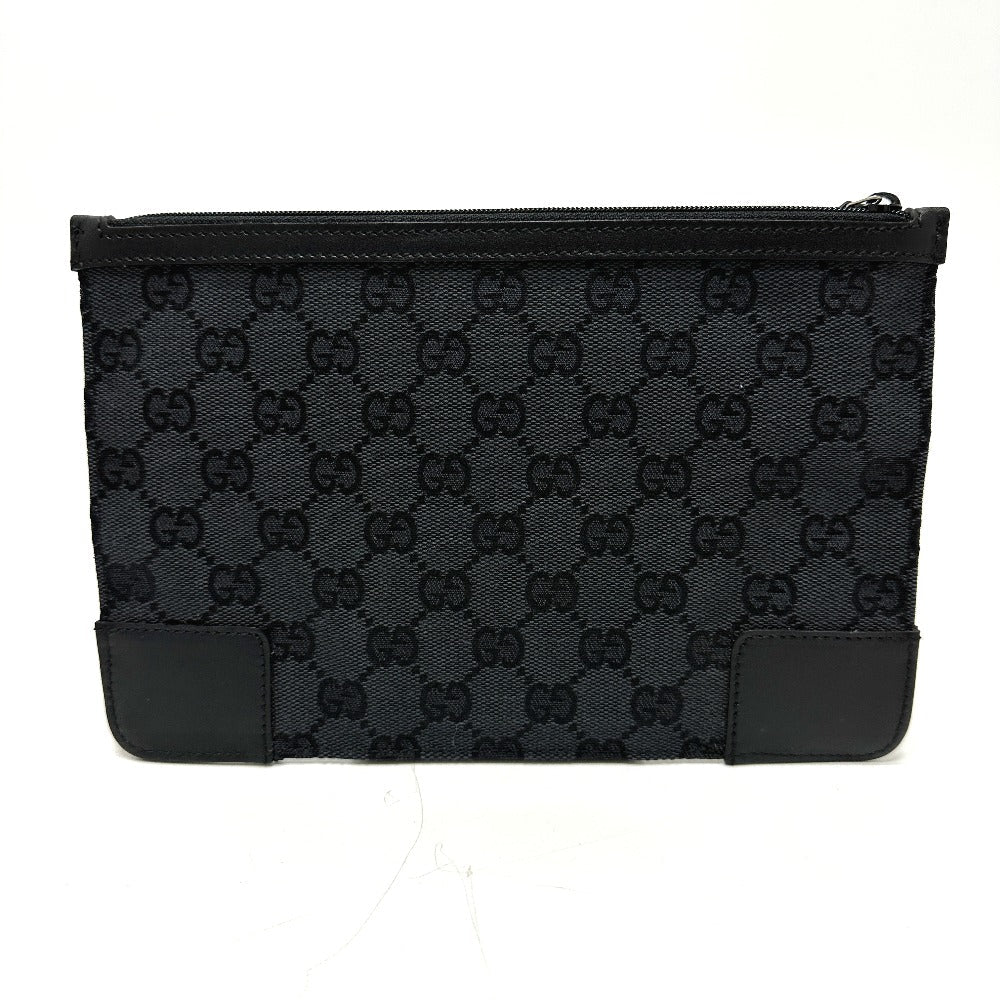 GUCCI Pouch 150415 GG canvas black GG flat Women