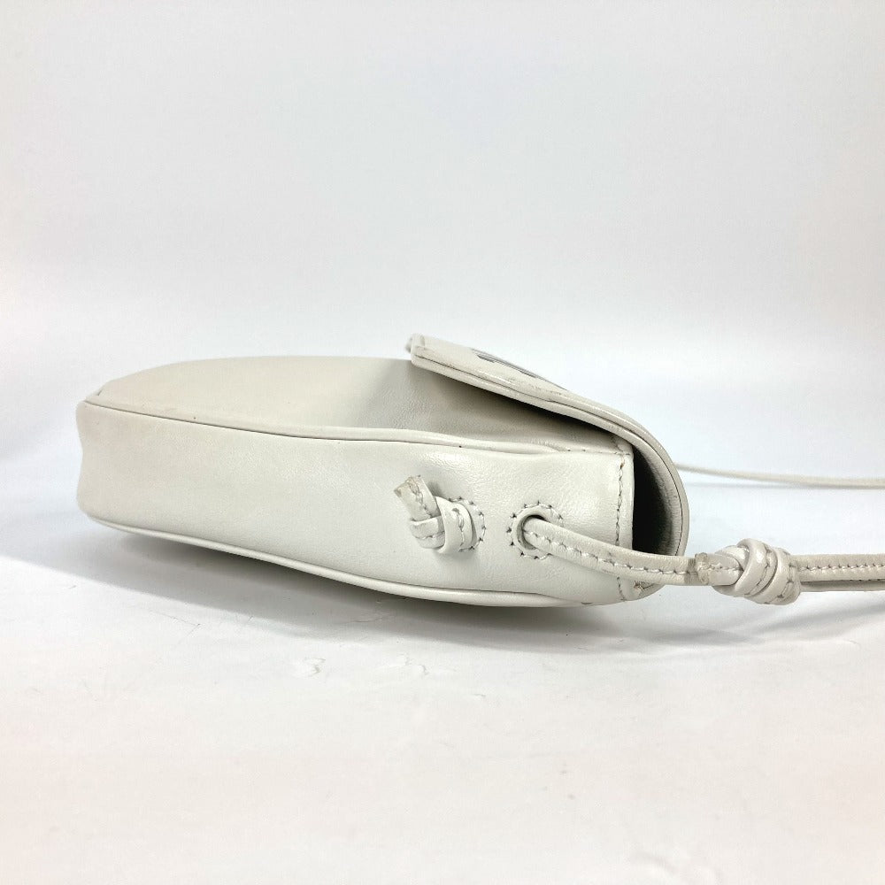 CELINE Shoulder Bag leather white Triangle logo triangle Women