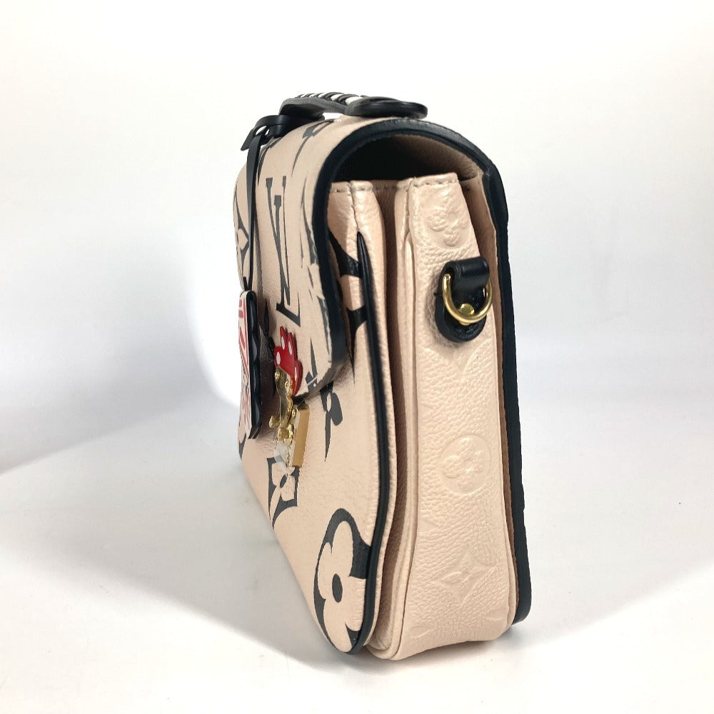 LOUIS VUITTON Handbag Monogram Ann Platt Leather beige LV Crafty Monogram Empreinte Pochette Metis unisex(Unisex)