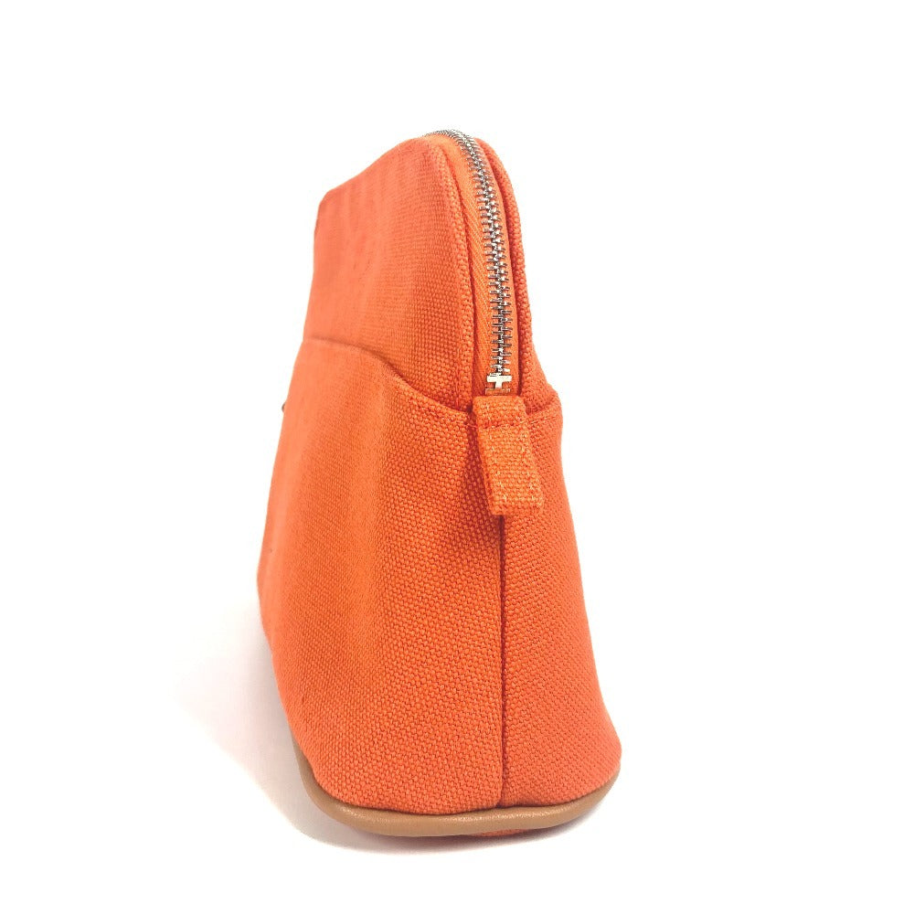 HERMES Cosmetics Pouch canvas Orange Bolide mini pouch