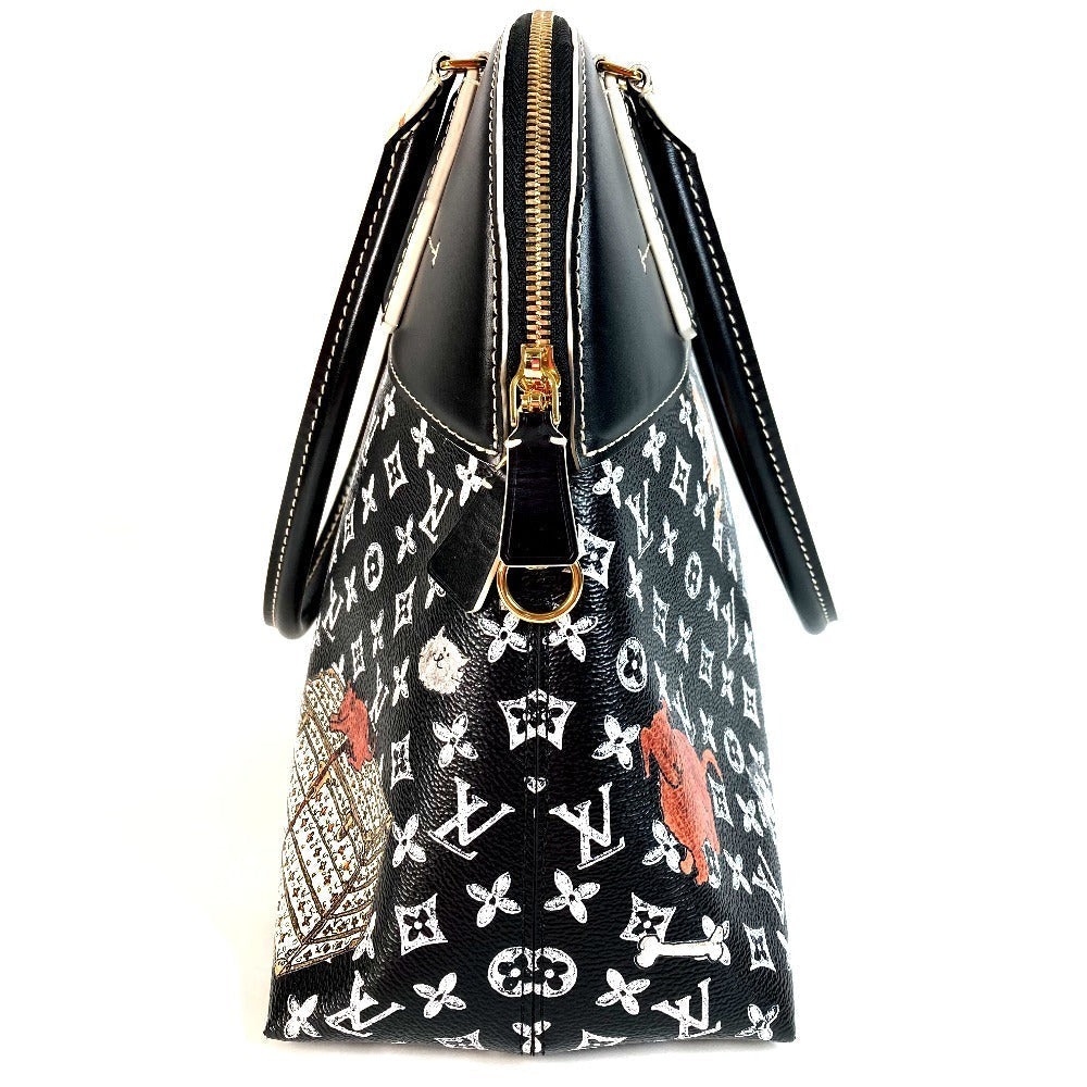 LOUIS VUITTON Shoulder Bag leather black Catgram Cat Grace Coddington Collaboration Alma Soup