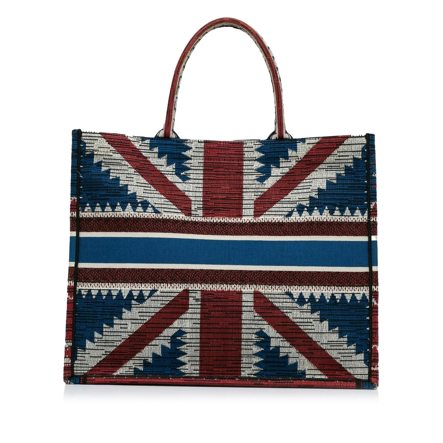 Blue Dior Large French Flag Book Tote