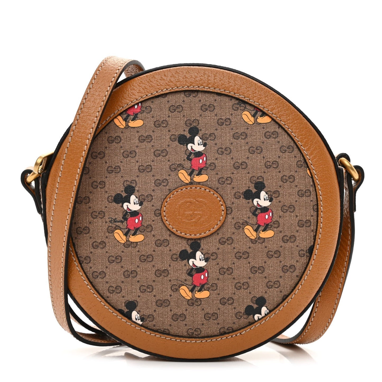 GUCCI X DISNEY GG SUPREME MICKEY MO MINI ROUND CROSSBODY BAG