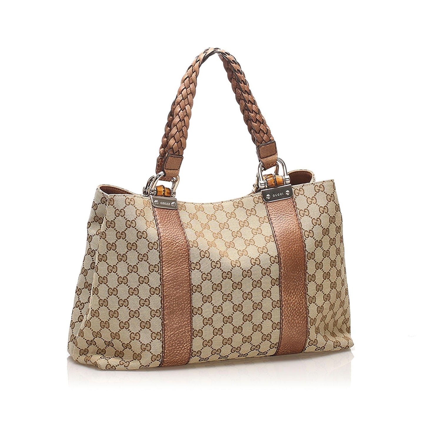Gucci Bamboo Leather Canvas Tote Style 1