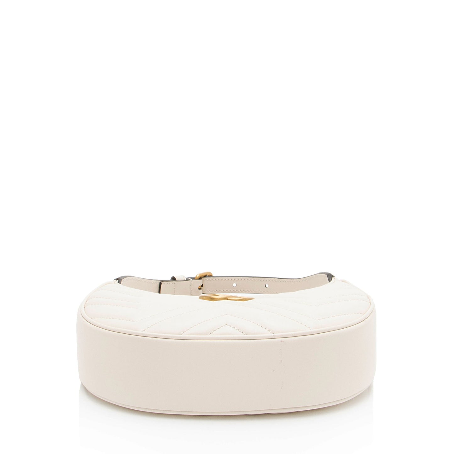 Gucci Matelasse Leather GG Marmont Half Moon Mini Shoulder Bag
