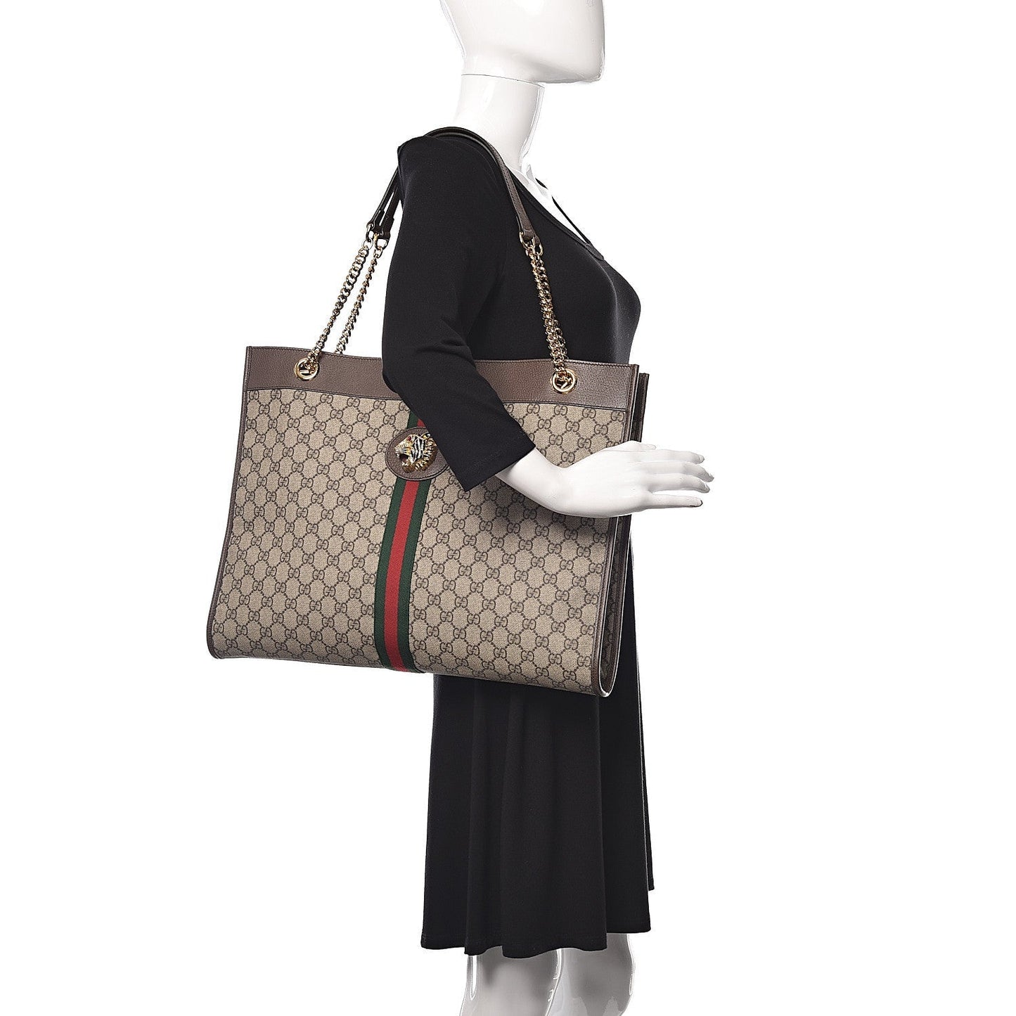 Gucci Monogram Caro Chain Leather Tote